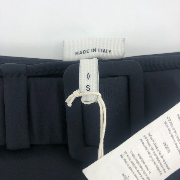 Evarae Elena Black High Waisted Belted Swim Bottoms Small NWT - Picture 2 of 6